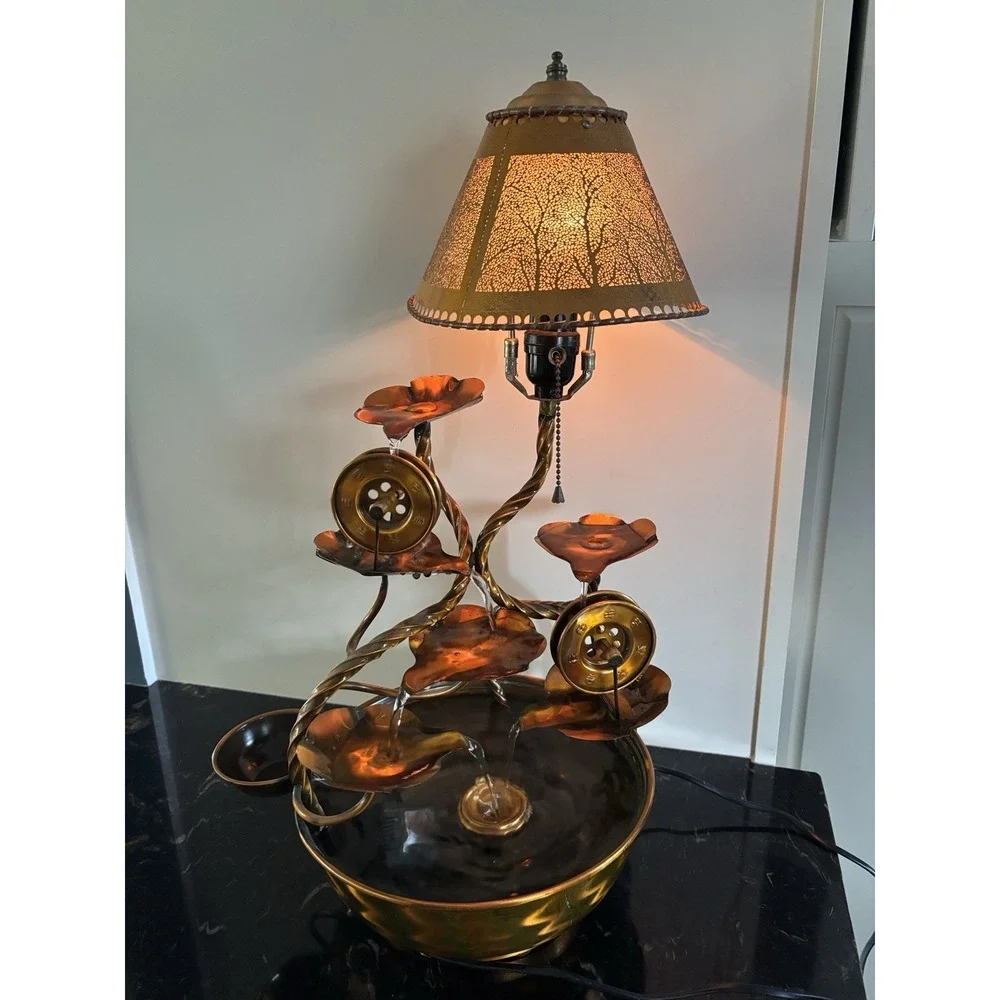 Copper Water Wheels Fountain & Lamp- Feng Shui Sphere